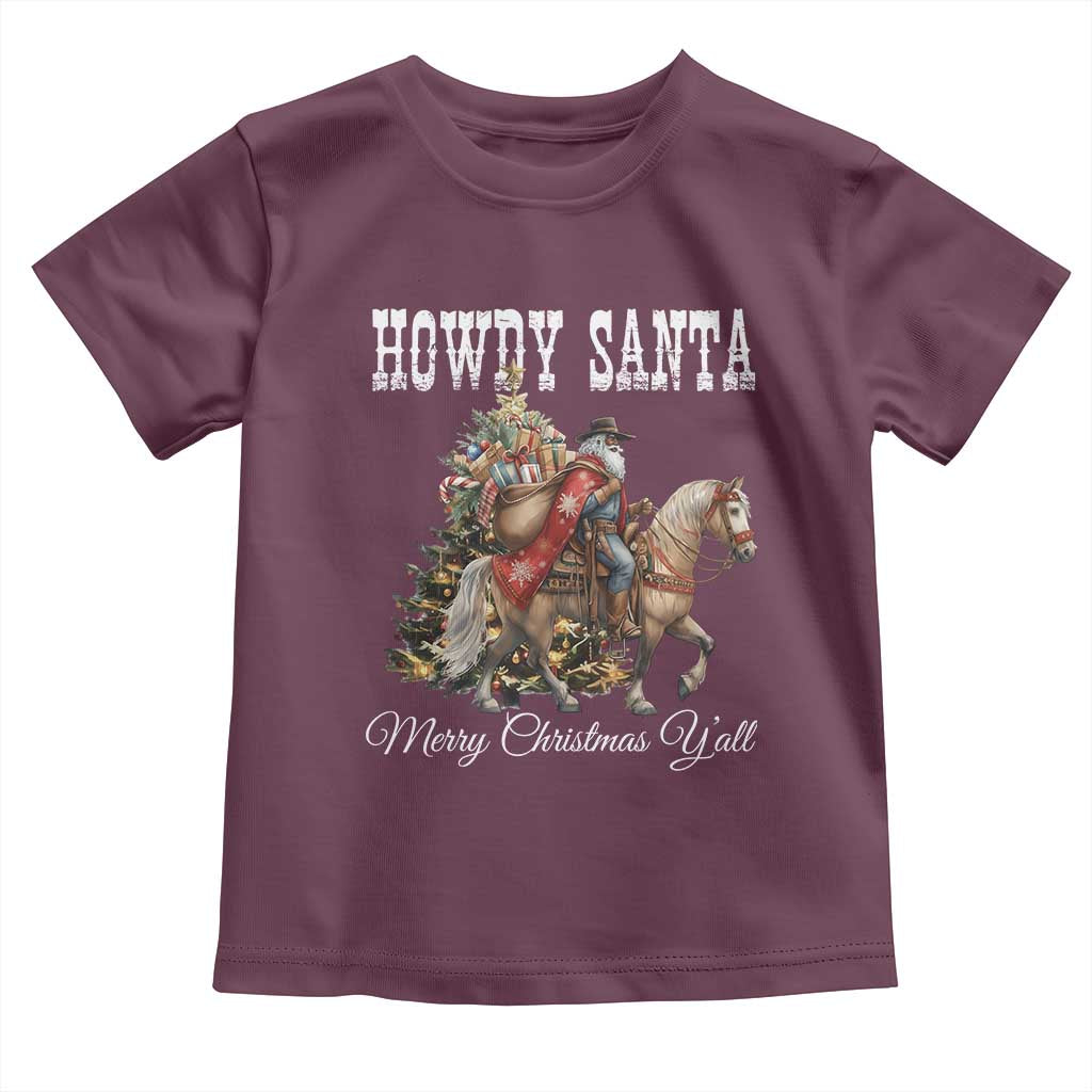 Black Santa Christmas Toddler T Shirt African American Western Cowboy - Print Your Wear