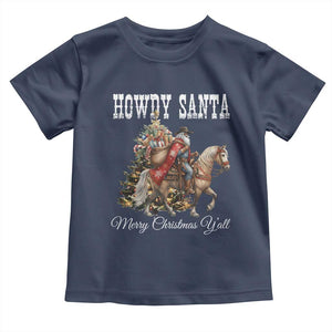 Black Santa Christmas Toddler T Shirt African American Western Cowboy - Print Your Wear