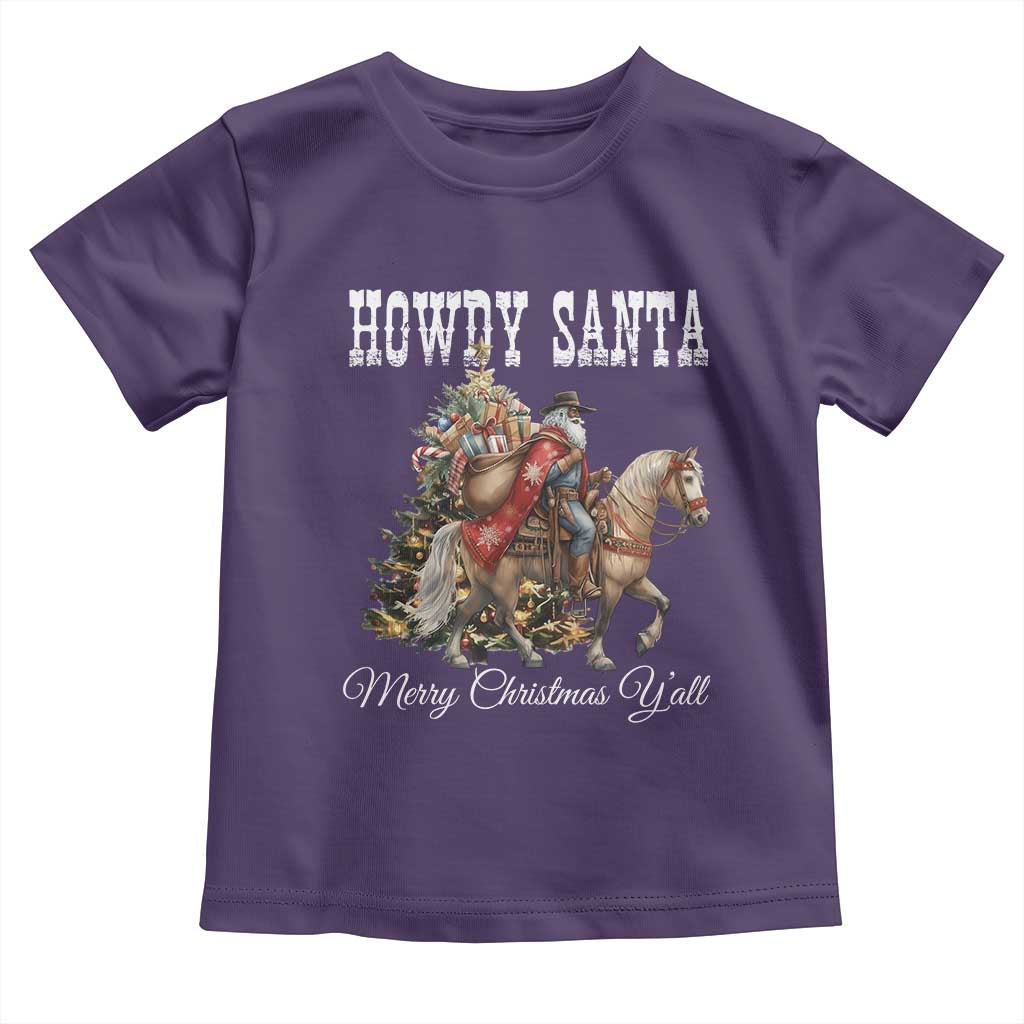 Black Santa Christmas Toddler T Shirt African American Western Cowboy - Print Your Wear