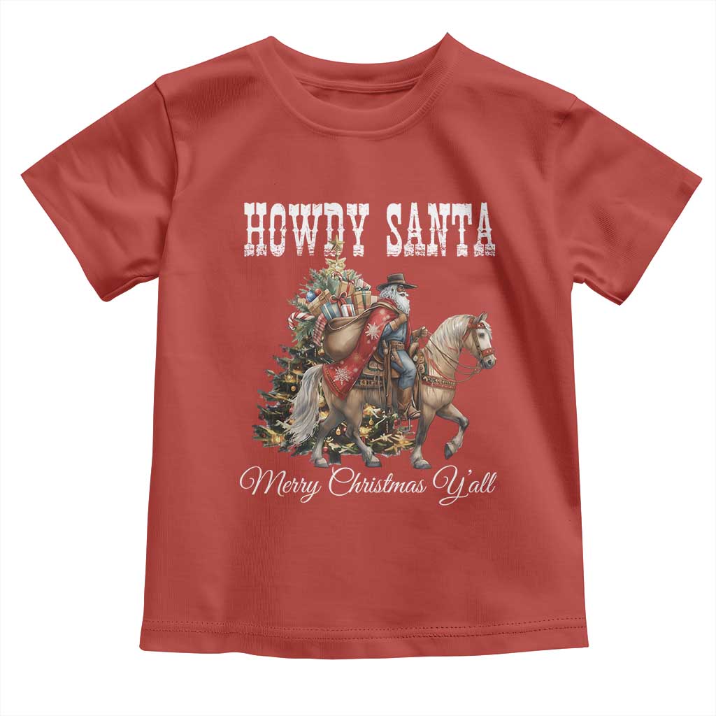Black Santa Christmas Toddler T Shirt African American Western Cowboy - Print Your Wear