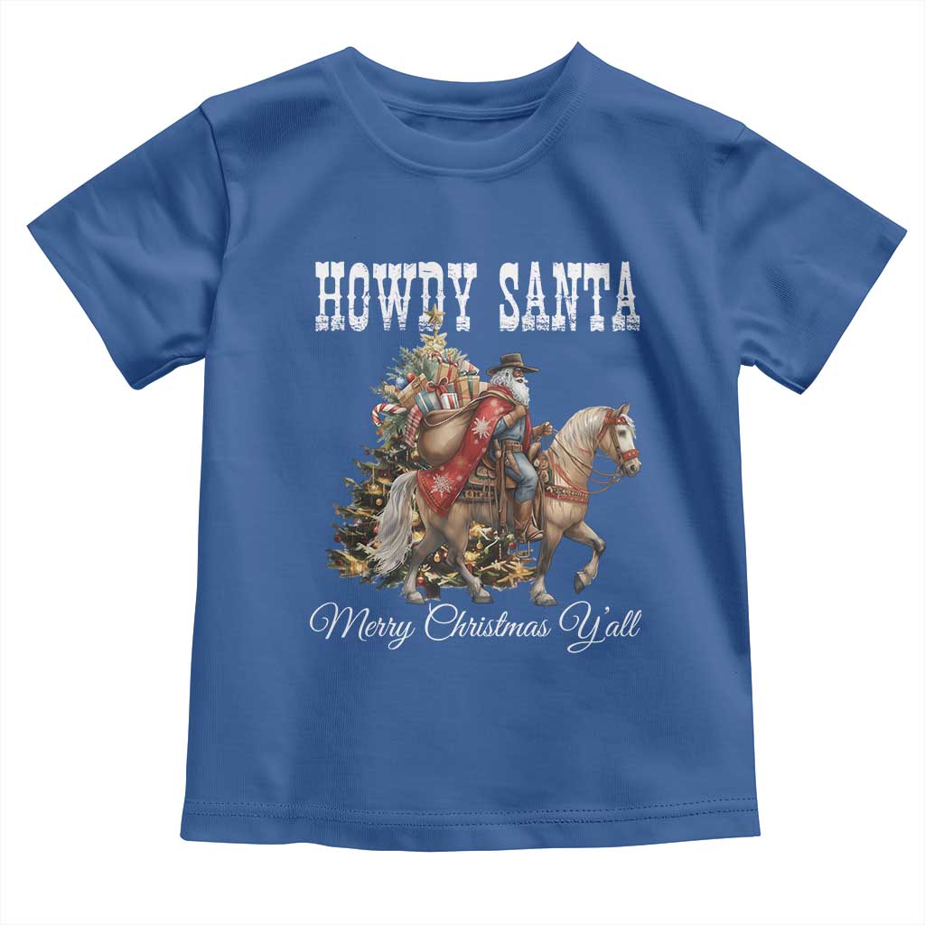 Black Santa Christmas Toddler T Shirt African American Western Cowboy - Print Your Wear
