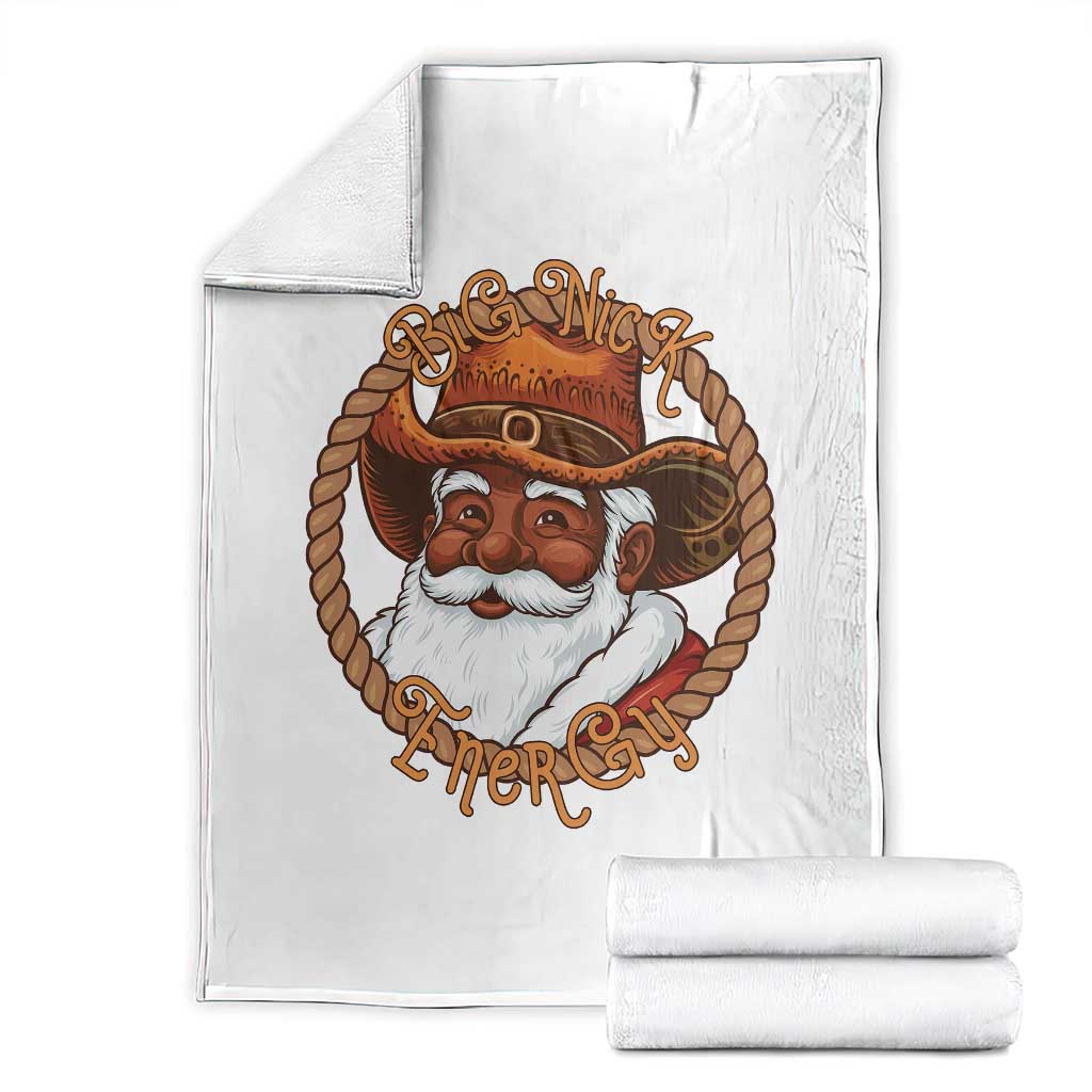 Black Santa Christmas Throw Blanket Big Nick Energy TS14 White Print Your Wear