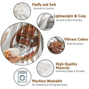 Black Santa Christmas Throw Blanket Big Nick Energy TS14 Print Your Wear