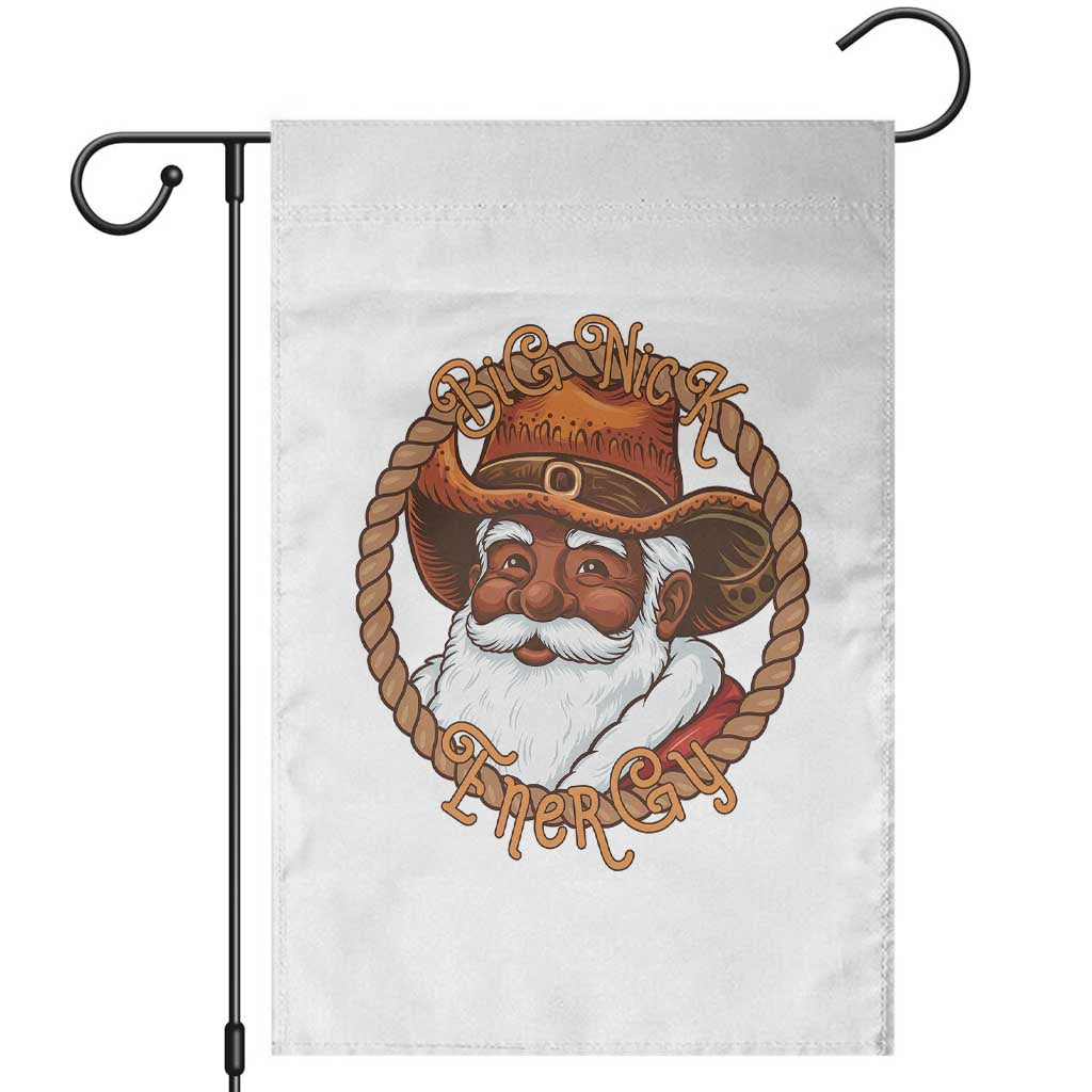 Black Santa Christmas Garden Flag Big Nick Energy TS14 White Print Your Wear