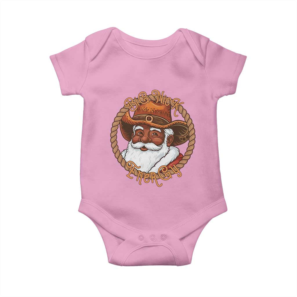 Black Santa Christmas Baby Onesie Big Nick Energy TS14 Light Pink Print Your Wear