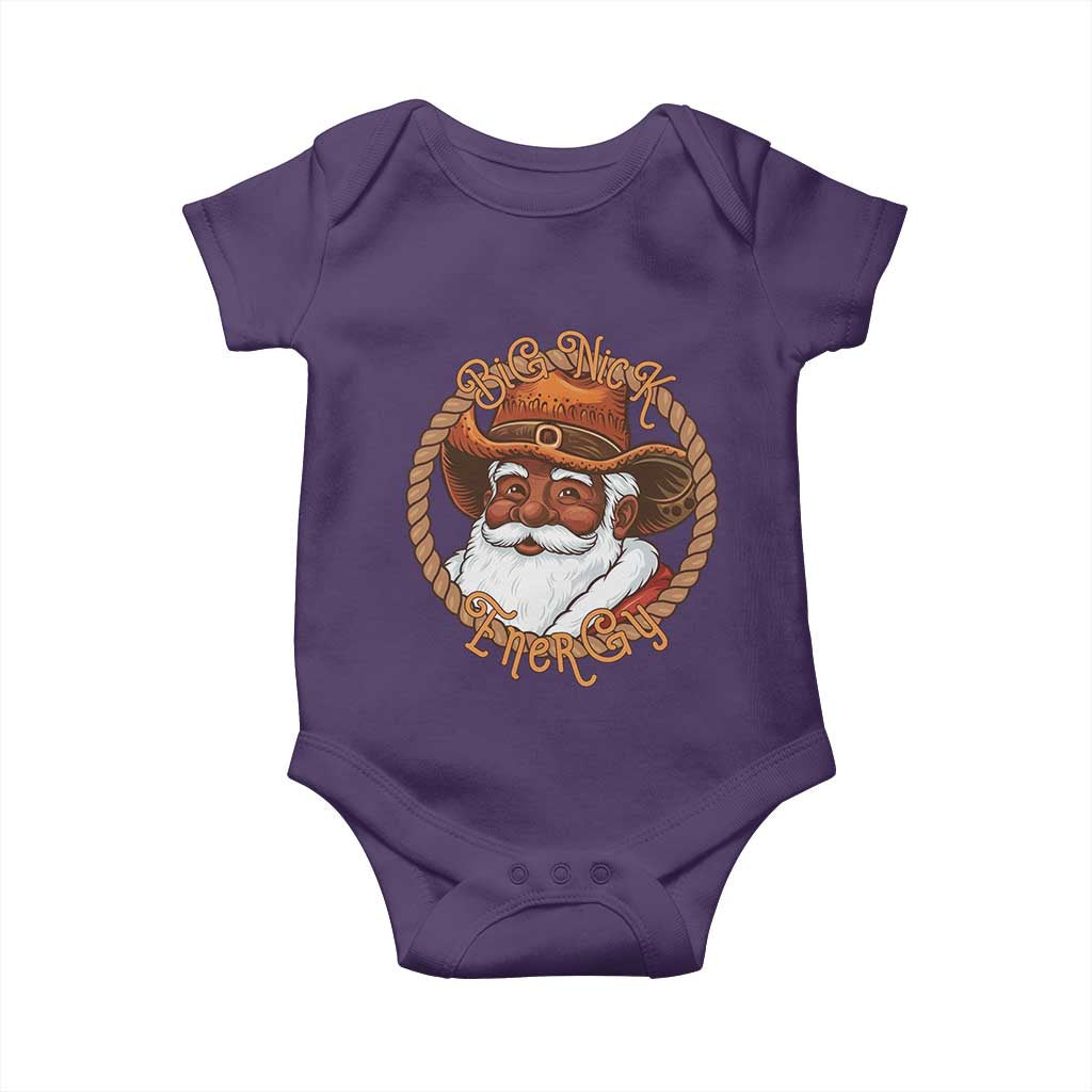 Black Santa Christmas Baby Onesie Big Nick Energy TS14 Purple Print Your Wear