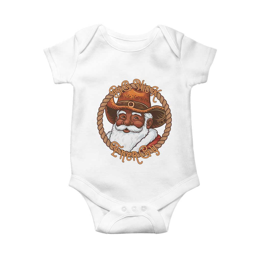 Black Santa Christmas Baby Onesie Big Nick Energy TS14 White Print Your Wear