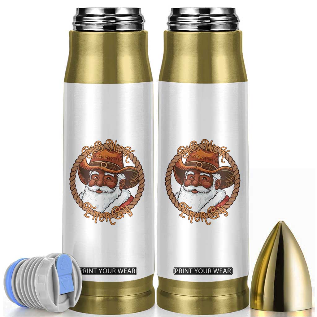 Black Santa Christmas Bullet Tumbler Big Nick Energy TS14 White Print Your Wear