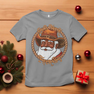 Black Santa Christmas T Shirt Big Nick Energy TS14 Sport Gray Print Your Wear