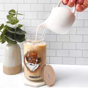 Black Santa Christmas Glass Can Big Nick Energy TS14 Print Your Wear