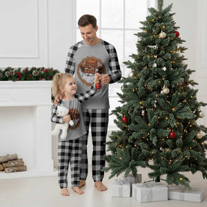 Black Santa Christmas Plaid Pajama Set Big Nick Energy TS14 White Plaid Print Your Wear