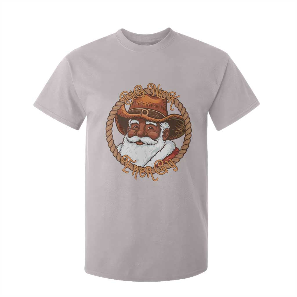 Black Santa Christmas T Shirt For Kid Big Nick Energy TS14 Ice Gray Print Your Wear