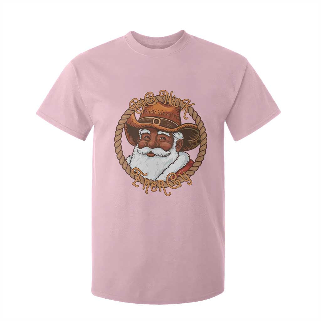 Black Santa Christmas T Shirt For Kid Big Nick Energy TS14 Light Pink Print Your Wear