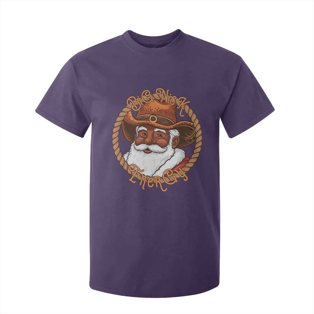 Black Santa Christmas T Shirt For Kid Big Nick Energy TS14 Purple Print Your Wear