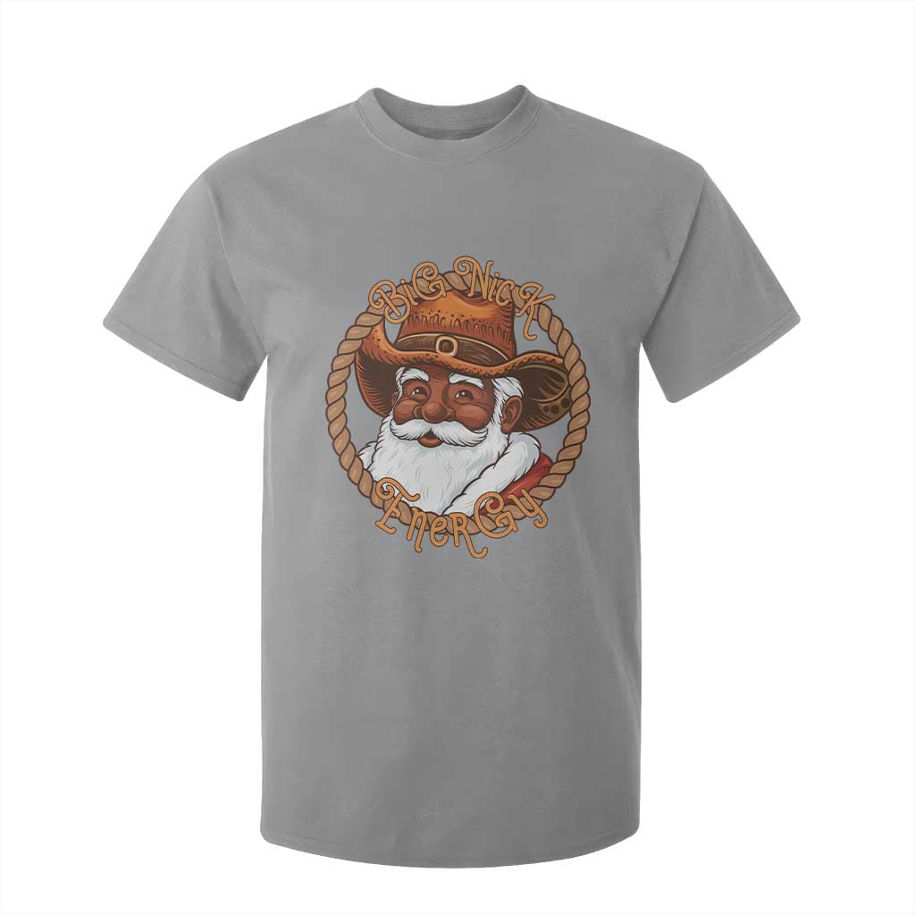 Black Santa Christmas T Shirt For Kid Big Nick Energy TS14 Sport Gray Print Your Wear