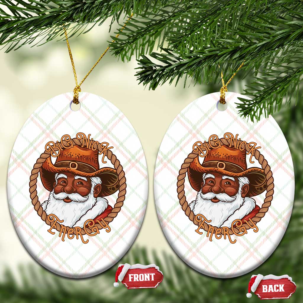 Black Santa Christmas Ceramic Ornament Big Nick Energy TS14 Print Your Wear