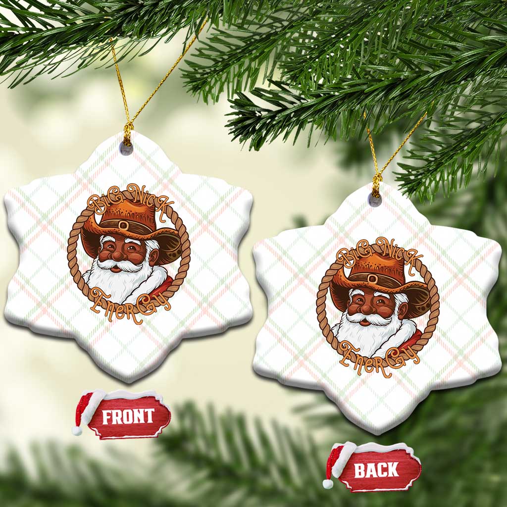 Black Santa Christmas Ceramic Ornament Big Nick Energy TS14 Print Your Wear