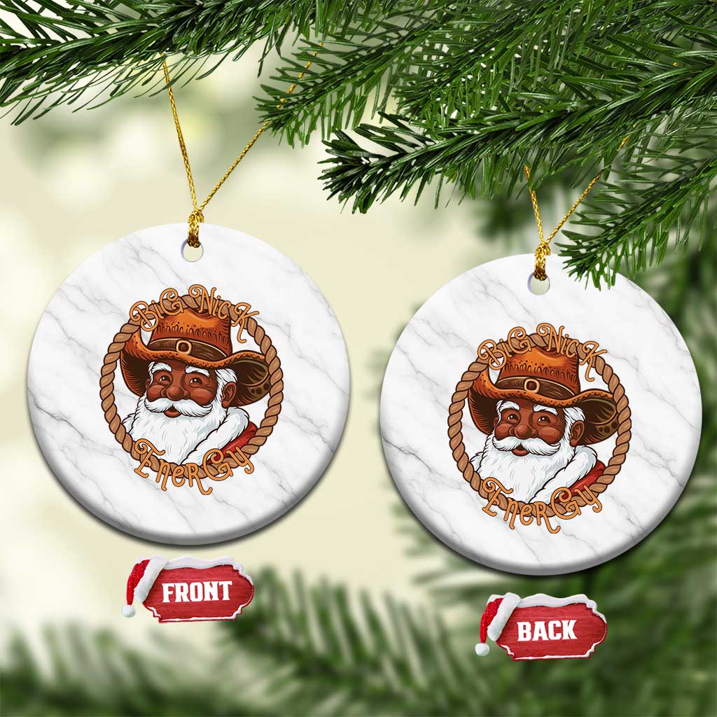 Black Santa Christmas Ceramic Ornament Big Nick Energy TS14 1pc White Marble Print Your Wear