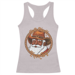 Black Santa Christmas Racerback Tank Top Big Nick Energy TS14 Ice Gray Print Your Wear
