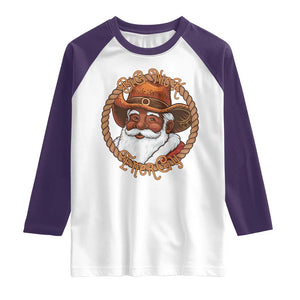 Black Santa Christmas Raglan Shirt Big Nick Energy TS14 White Purple Print Your Wear