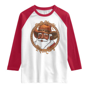 Black Santa Christmas Raglan Shirt Big Nick Energy TS14 White Red Print Your Wear