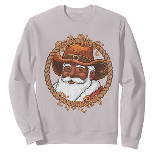 Black Santa Christmas Sweatshirt Big Nick Energy TS14 Ice Gray Print Your Wear