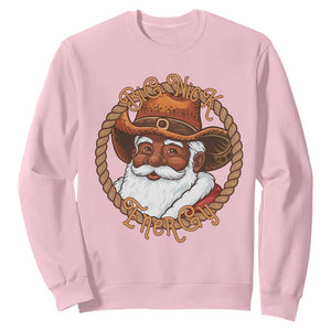 Black Santa Christmas Sweatshirt Big Nick Energy TS14 Light Pink Print Your Wear