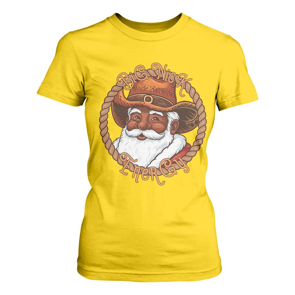 Black Santa Christmas T Shirt For Women Big Nick Energy TS14 Daisy Print Your Wear
