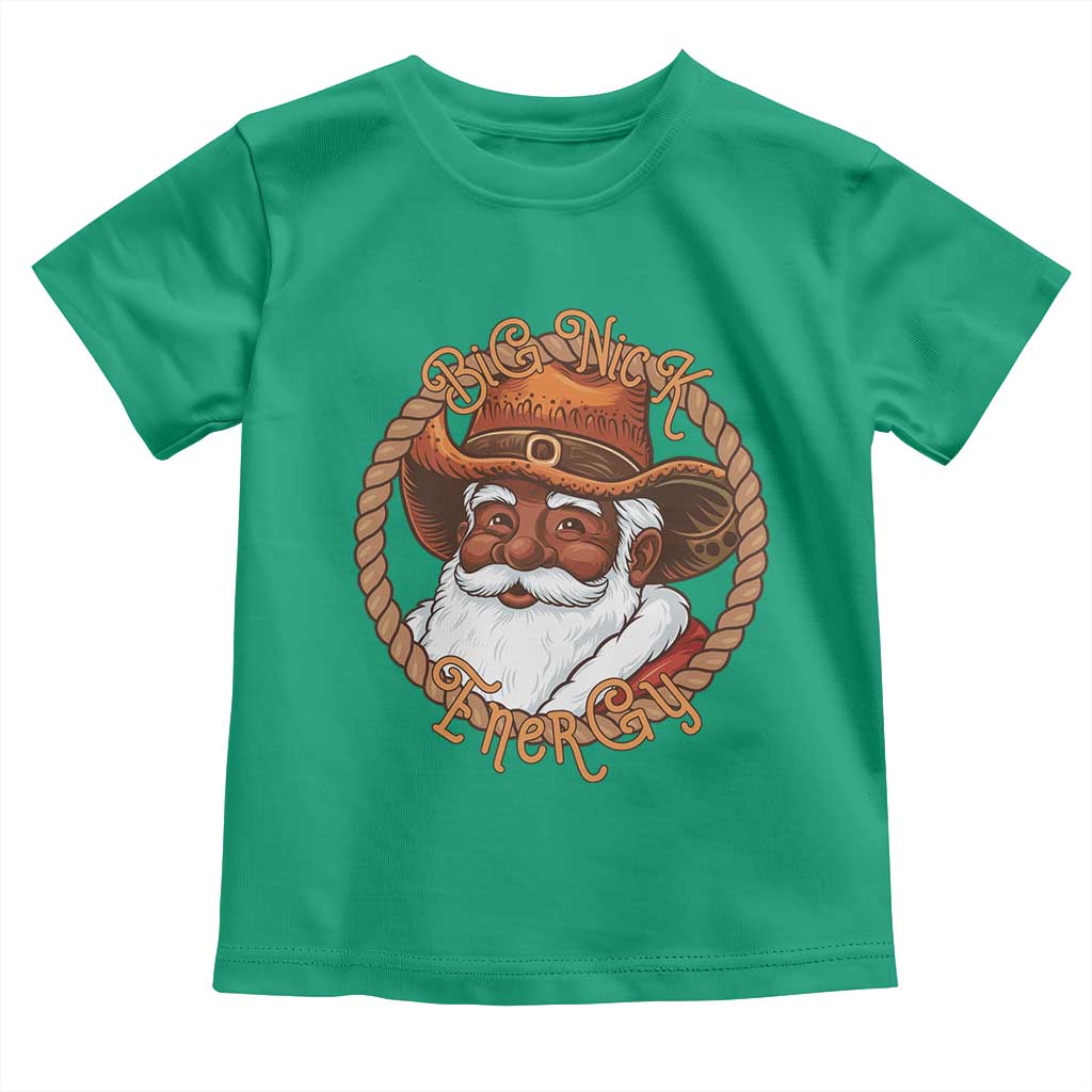 Black Santa Christmas Toddler T Shirt Big Nick Energy TS14 Irish Green Print Your Wear