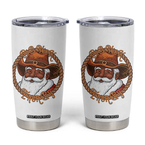 Black Santa Christmas Tumbler Cup Big Nick Energy TS14 White Print Your Wear