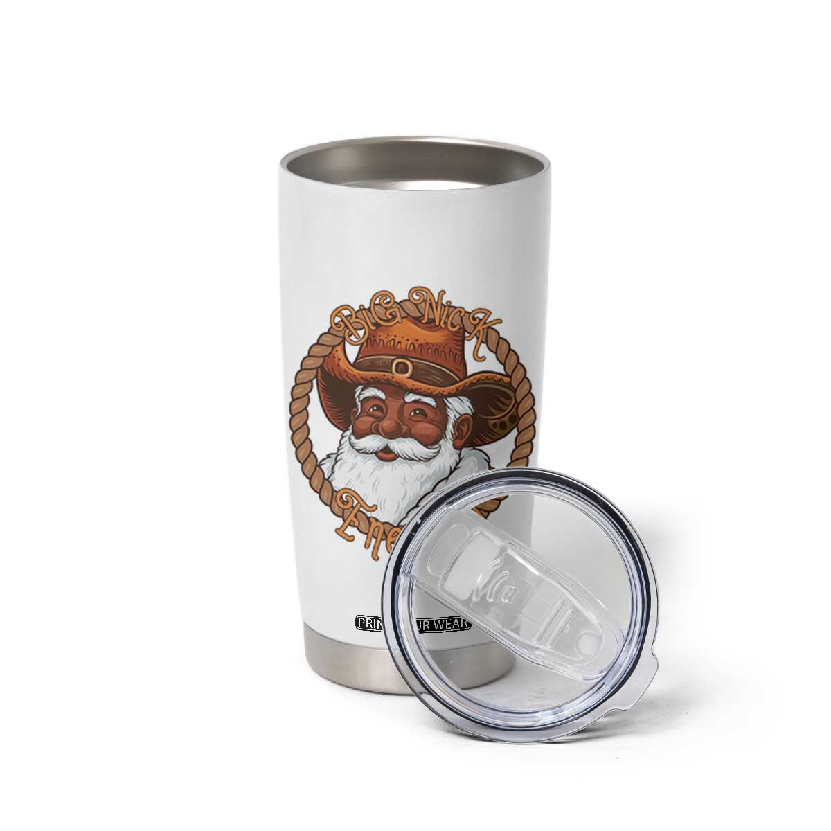 Black Santa Christmas Tumbler Cup Big Nick Energy TS14 Print Your Wear