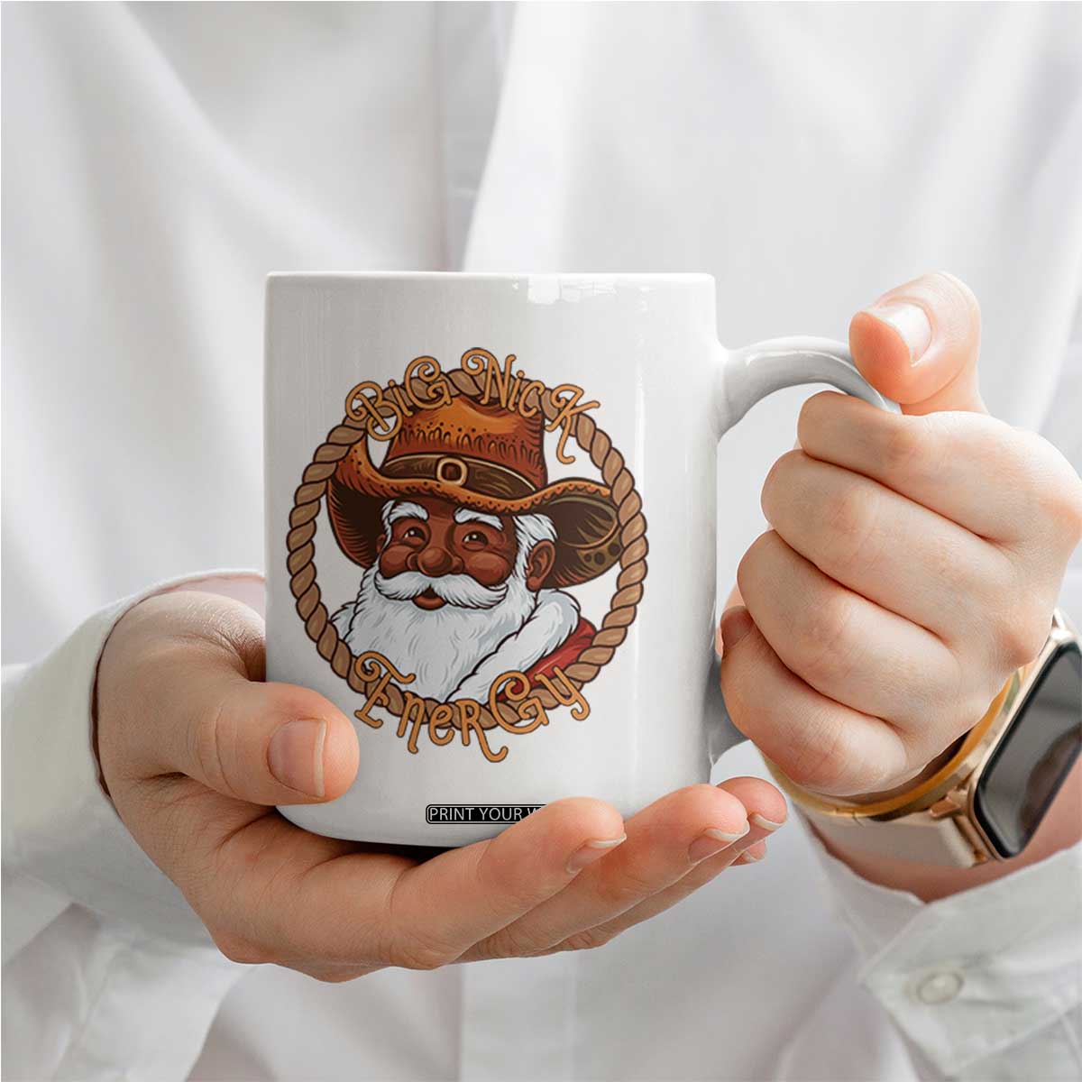 Black Santa Christmas Coffee Mug Big Nick Energy TS14 Print Your Wear