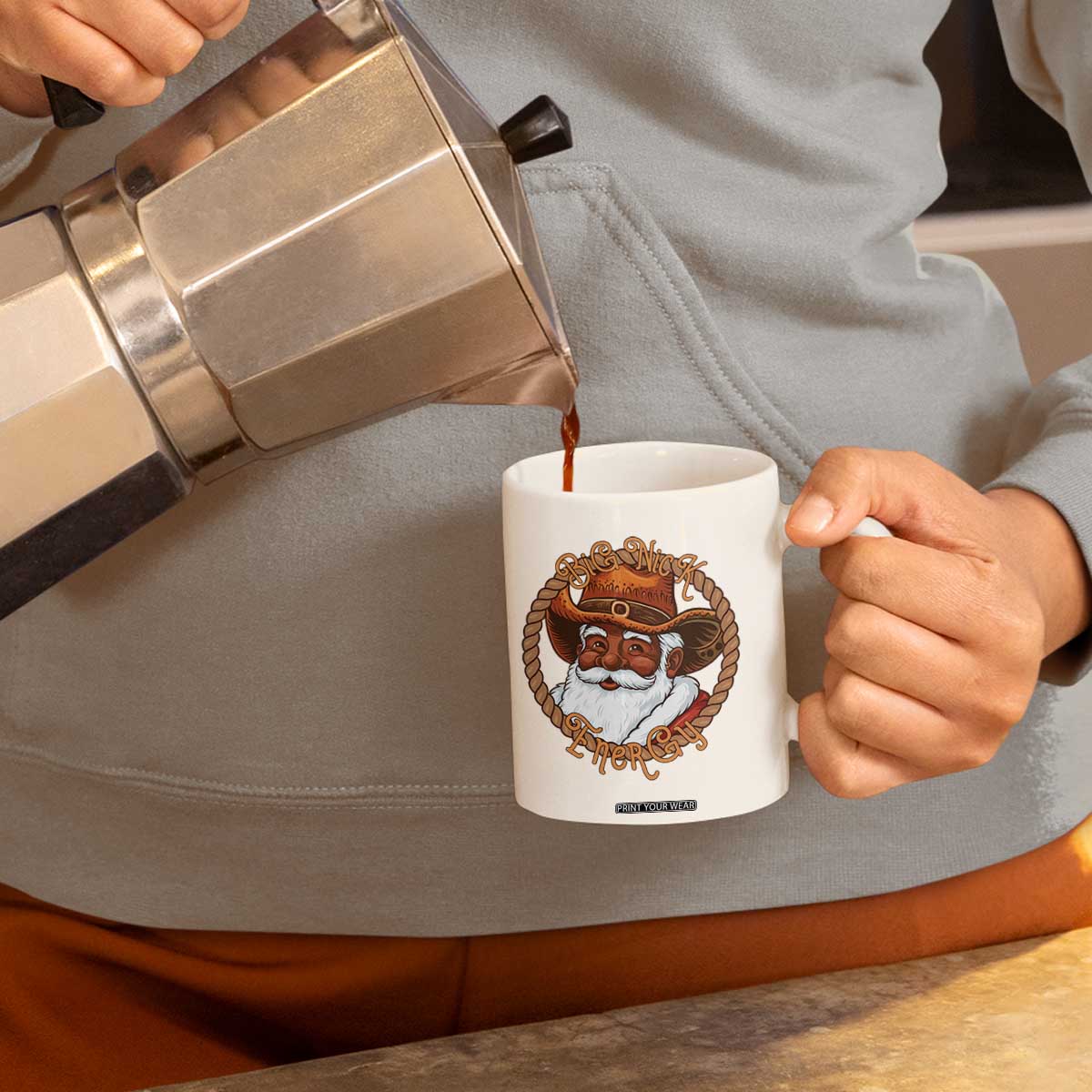 Black Santa Christmas Coffee Mug Big Nick Energy TS14 Print Your Wear