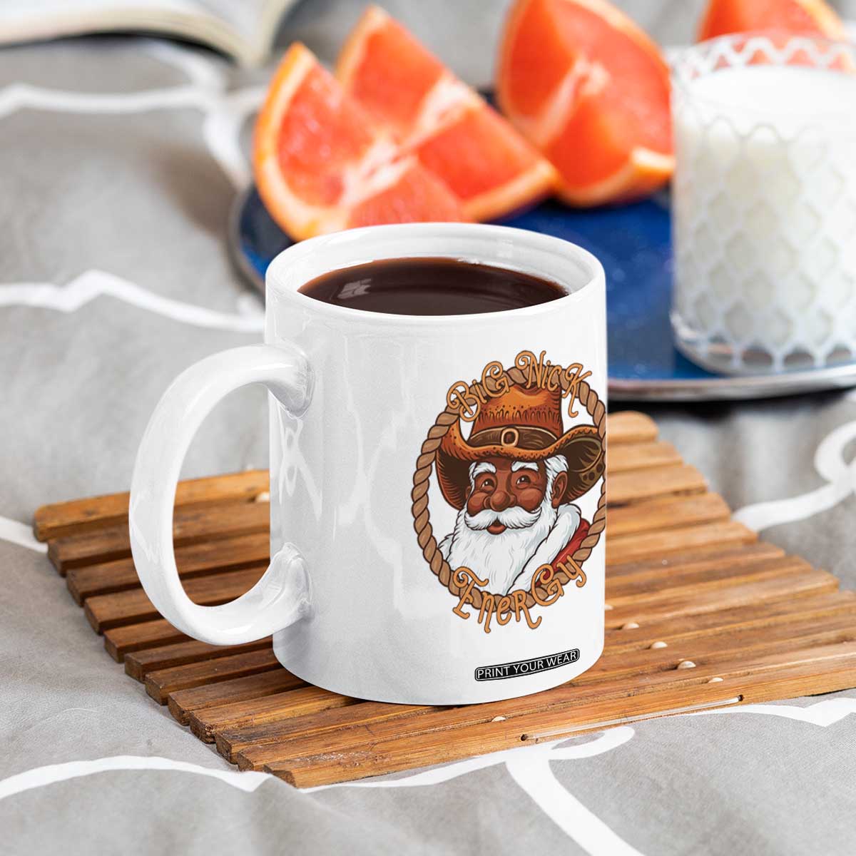 Black Santa Christmas Coffee Mug Big Nick Energy TS14 Print Your Wear