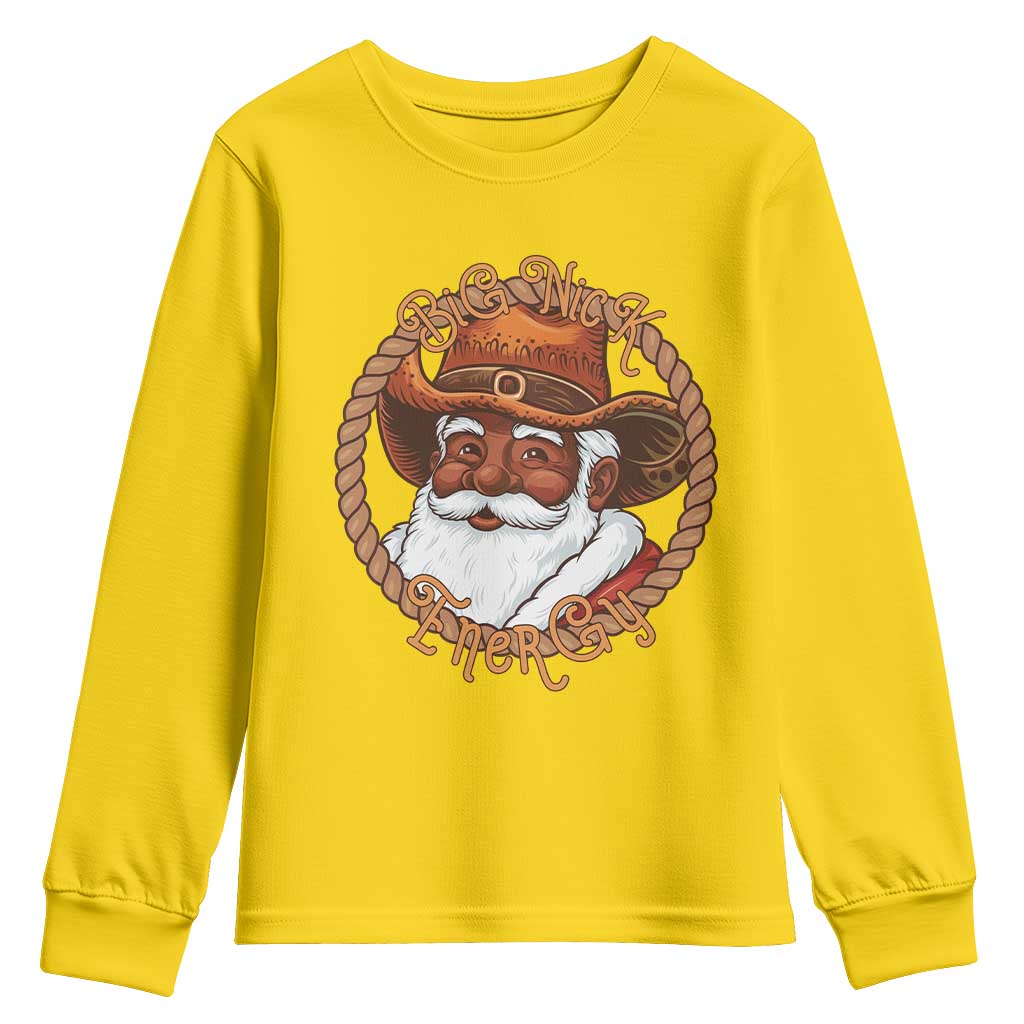 Black Santa Christmas Youth Sweatshirt Big Nick Energy TS14 Daisy Print Your Wear