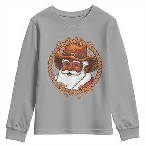 Black Santa Christmas Youth Sweatshirt Big Nick Energy TS14 Sport Gray Print Your Wear