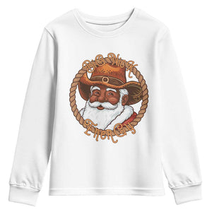 Black Santa Christmas Youth Sweatshirt Big Nick Energy TS14 White Print Your Wear