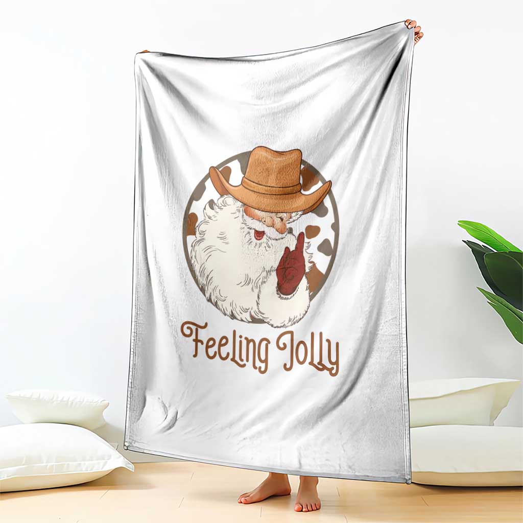 Black Cowboy Santa Christmas Throw Blanket Feeling Jolly TS14 Print Your Wear