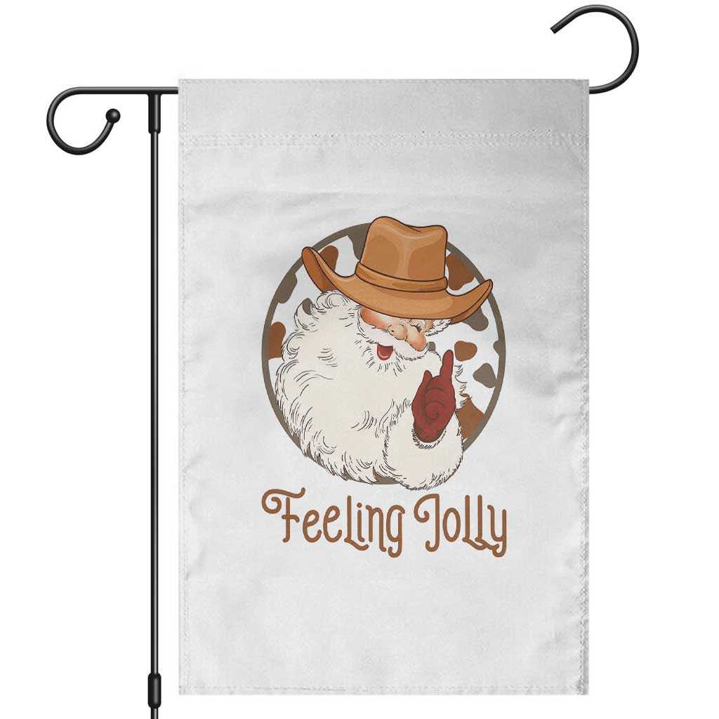 Black Cowboy Santa Christmas Garden Flag Feeling Jolly TS14 White Print Your Wear