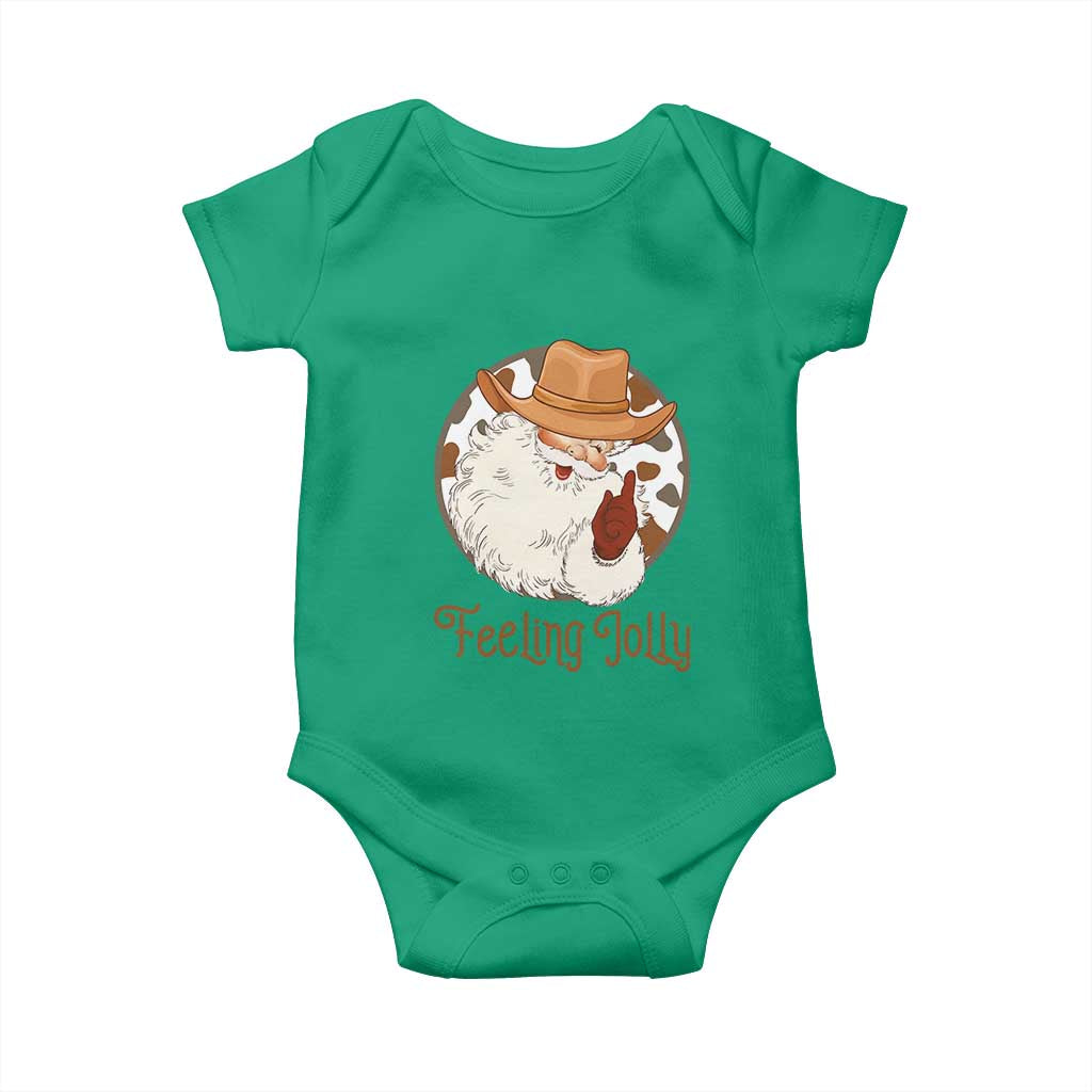 Black Cowboy Santa Christmas Baby Onesie Feeling Jolly TS14 Irish Green Print Your Wear