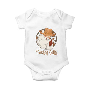 Black Cowboy Santa Christmas Baby Onesie Feeling Jolly TS14 White Print Your Wear