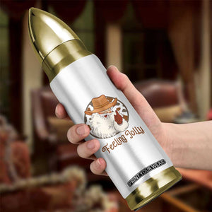 Black Cowboy Santa Christmas Bullet Tumbler Feeling Jolly TS14 Print Your Wear