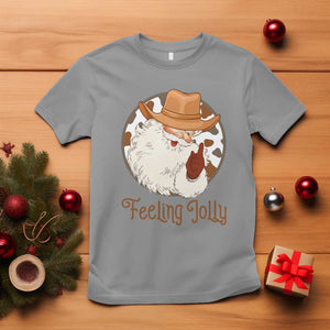 Black Cowboy Santa Christmas T Shirt Feeling Jolly TS14 Sport Gray Print Your Wear