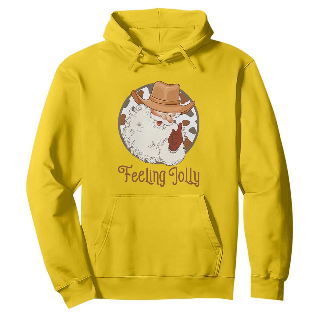 Black Cowboy Santa Christmas Hoodie Feeling Jolly TS14 Daisy Print Your Wear