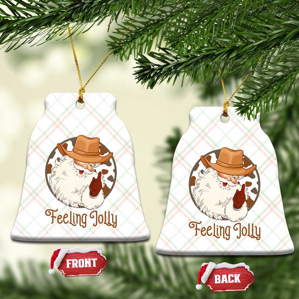 Black Cowboy Santa Christmas Ceramic Ornament Feeling Jolly TS14 Print Your Wear