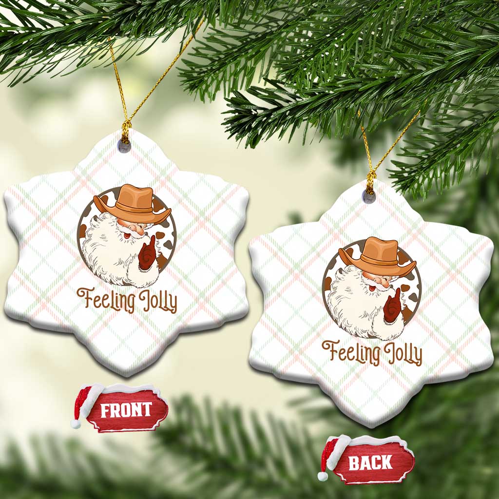 Black Cowboy Santa Christmas Ceramic Ornament Feeling Jolly TS14 Print Your Wear