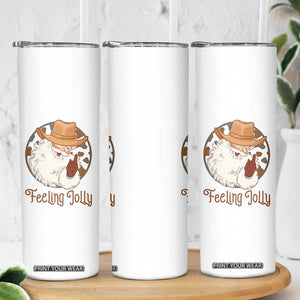 Black Cowboy Santa Christmas Skinny Tumbler Feeling Jolly TS14 Print Your Wear