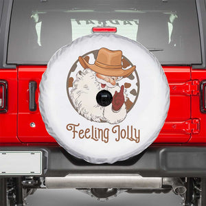 Black Cowboy Santa Christmas Spare Tire Cover Feeling Jolly TS14 White Print Your Wear