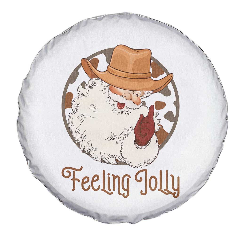 Black Cowboy Santa Christmas Spare Tire Cover Feeling Jolly TS14 Print Your Wear