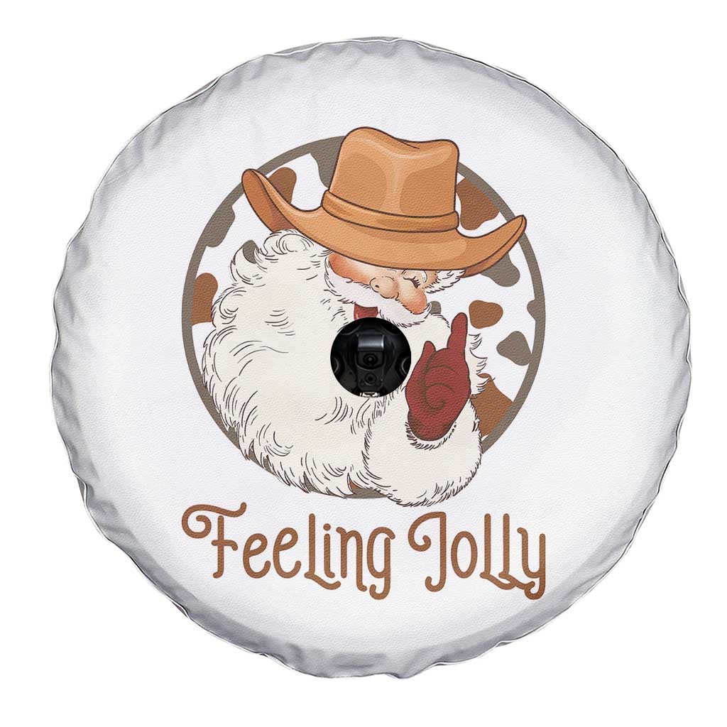 Black Cowboy Santa Christmas Spare Tire Cover Feeling Jolly TS14 Print Your Wear
